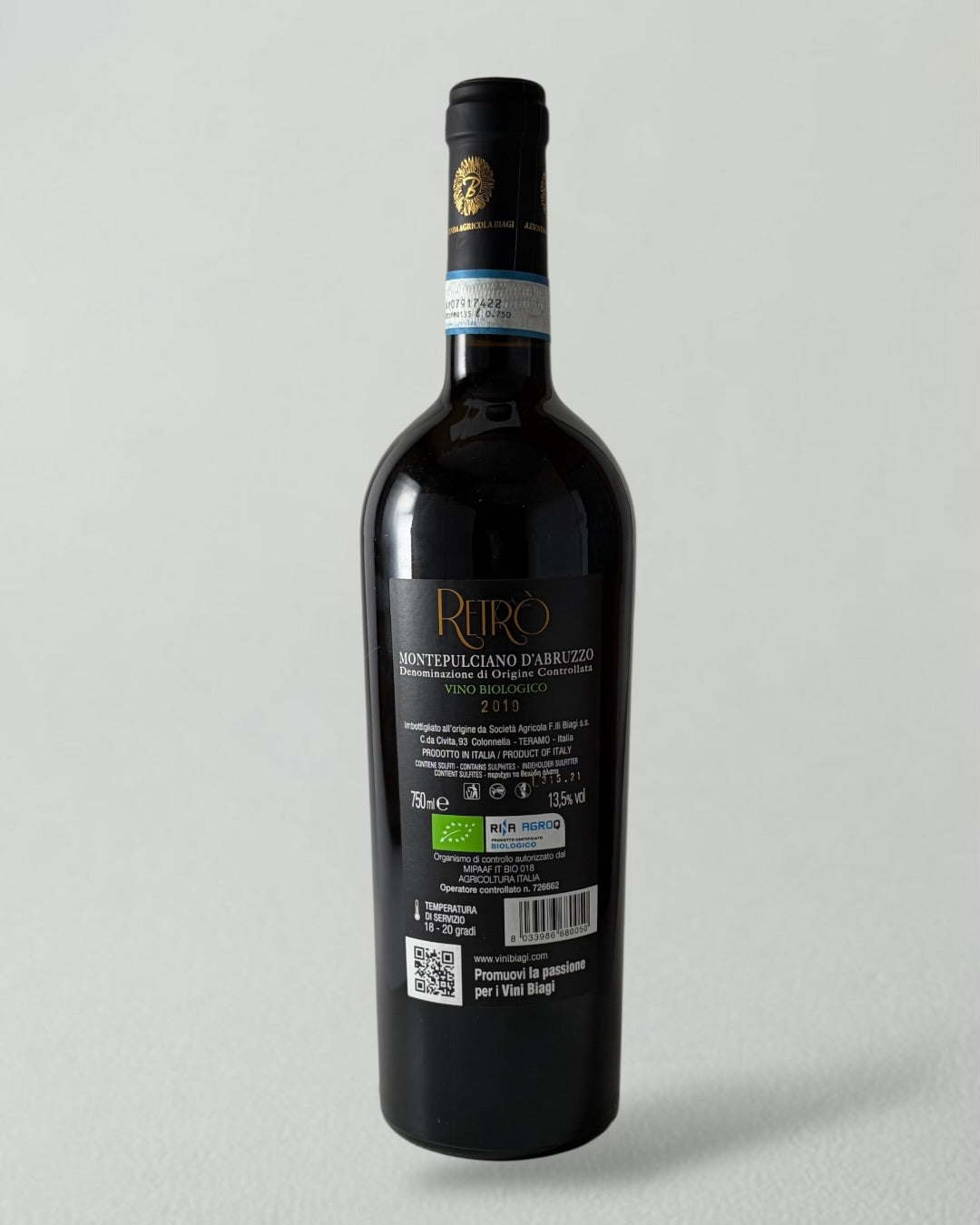 Vino Biologico (Organic), Retro 2019, BIAGI, Abruzzo